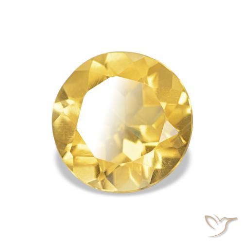 Citrino Dorado claro natural de 1.10 ct, Corte Redondo, VS