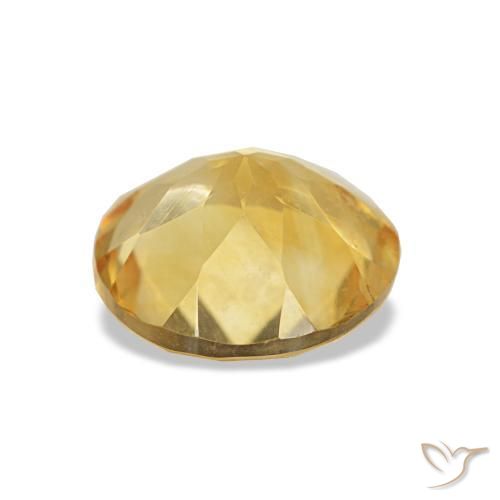 Citrino Dorado medio natural de 1.19 ct, Corte Redondo, VS