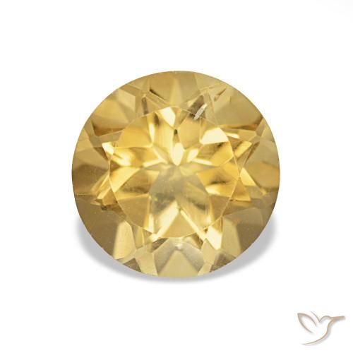 1.16ct Amarillo claro Citrino, Redondo, VS