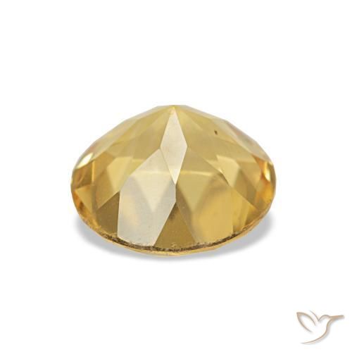 Citrino amarillo natural de 1,16 ct, corte redondo, VVS-VS