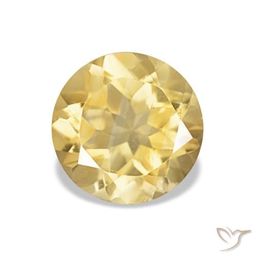 Citrino Dorado claro natural de 1.11 ct, Corte Redondo, VS