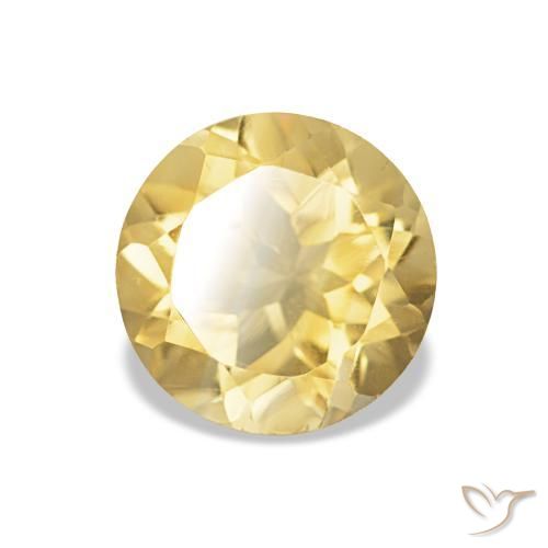 Citrino Dorado claro natural de 1.11 ct, Corte Redondo, VS