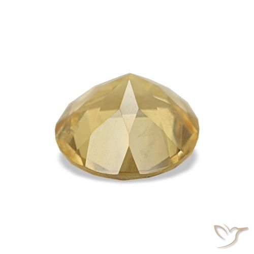 Citrino Amarillo-dorado claro natural de 0.97 ct, Corte Redondo, VS
