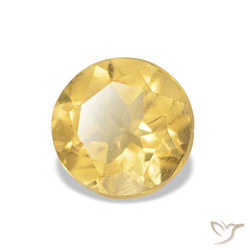 Citrino Dorado claro natural de 0.90 ct, Corte Redondo, VS