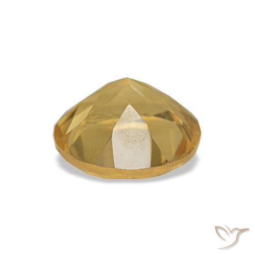 Citrino Dorado claro natural de 0.90 ct, Corte Redondo, VS