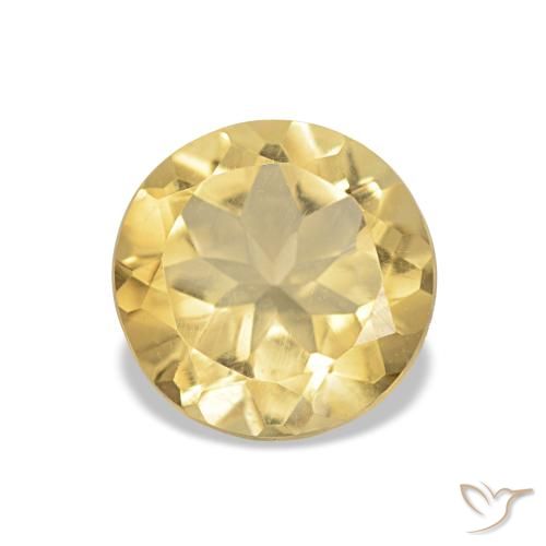 0.99ct Amarillo claro Citrino, Redondo, VVS