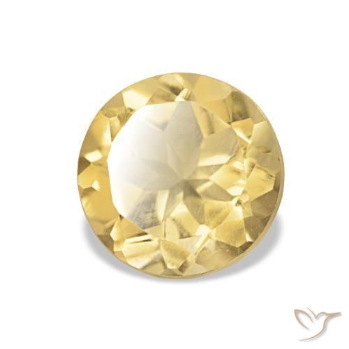 Citrino Amarillo claro natural de 0.99 ct, Corte Redondo, VVS