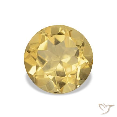 Citrino Dorado claro natural de 1.21 ct, Corte Redondo, VVS