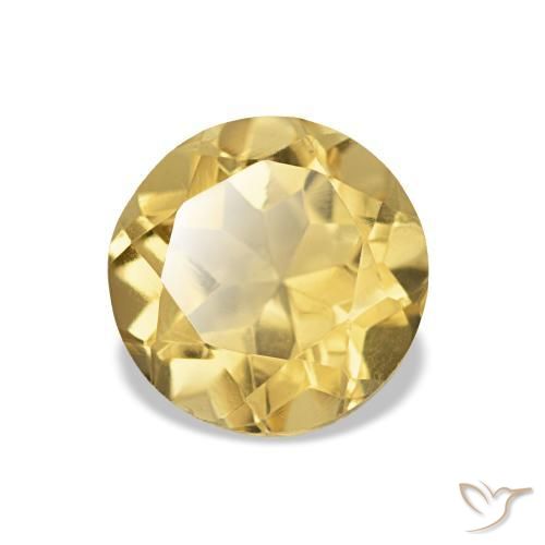 Citrino Dorado claro natural de 1.21 ct, Corte Redondo, VVS