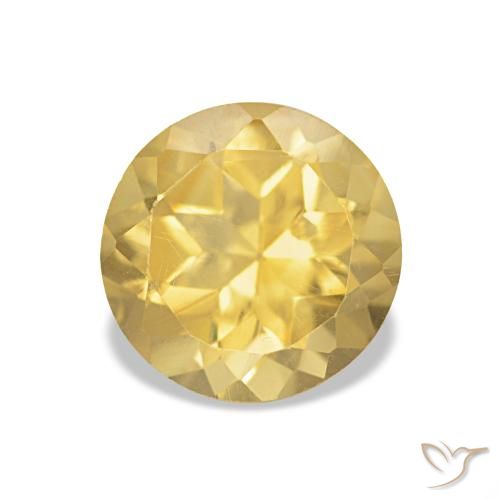Citrino Dorado claro natural de 1.32 ct, Corte Redondo, VS