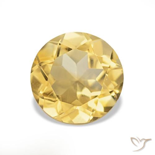 Citrino Dorado claro natural de 1.27 ct, Corte Redondo, VS