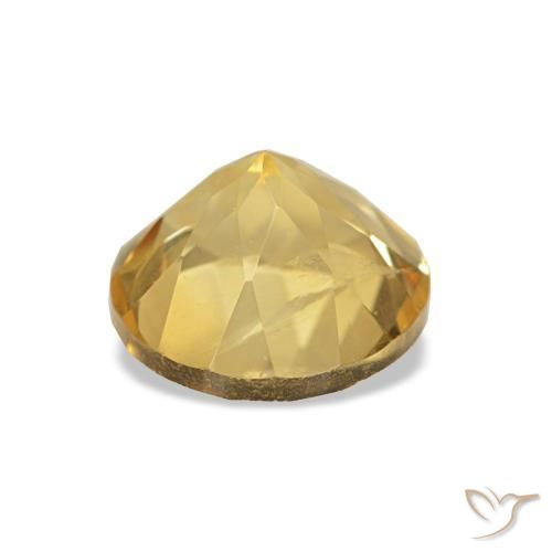 Citrino amarillo natural de 1,24 ct, corte redondo, VS-SI