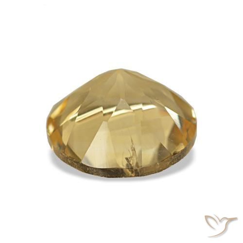 Citrino amarillo natural de 1,13 ct, corte redondo, VS