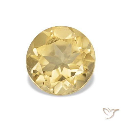 Citrino Amarillo claro natural de 1.09 ct, Corte Redondo, VS