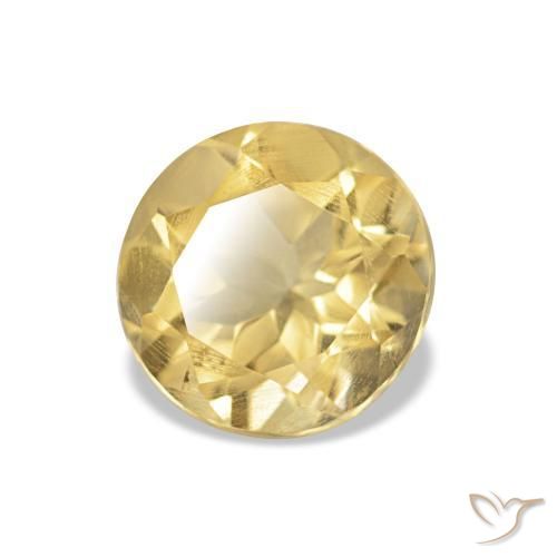 Citrino Amarillo claro natural de 1.09 ct, Corte Redondo, VS