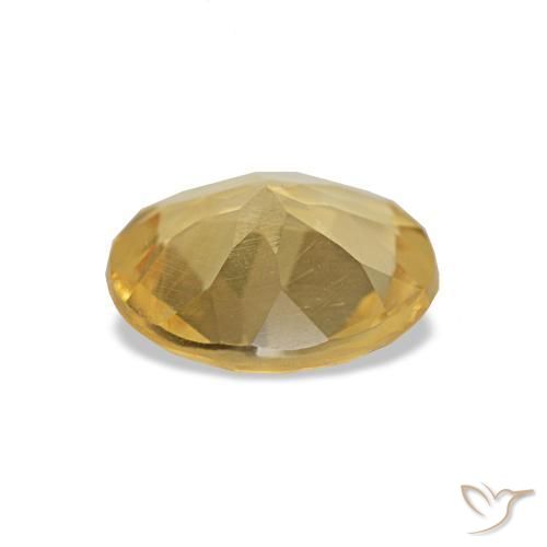 Citrino Amarillo medio natural de 0.98 ct, Corte Redondo, VS