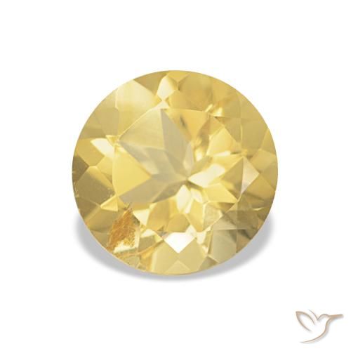 1.21ct Amarillo-dorado claro Citrino, Redondo, VS