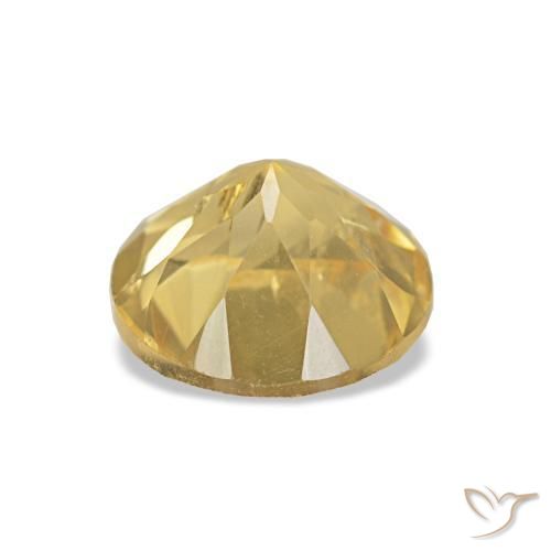 Citrino amarillo natural de 1,21 ct, corte redondo, VS