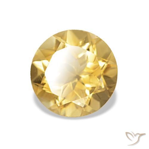Citrino Dorado natural de 1.17 ct, Corte Redondo, VS