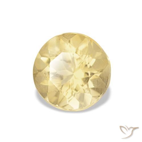 Citrino Dorado claro natural de 1.02 ct, Corte Redondo, VS