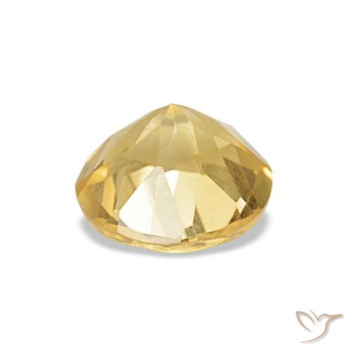 Citrino Dorado claro natural de 1.02 ct, Corte Redondo, VS