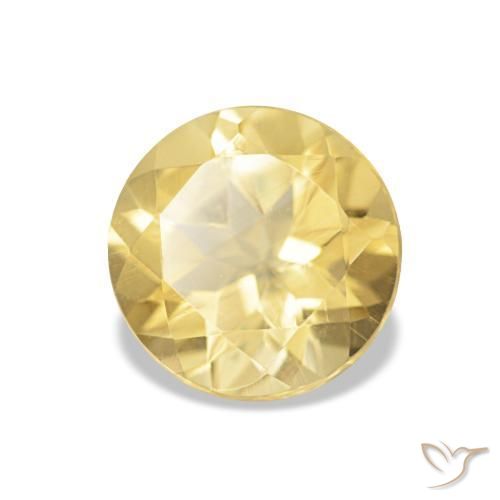 Citrino Dorado claro natural de 1.23 ct, Corte Redondo, VVS