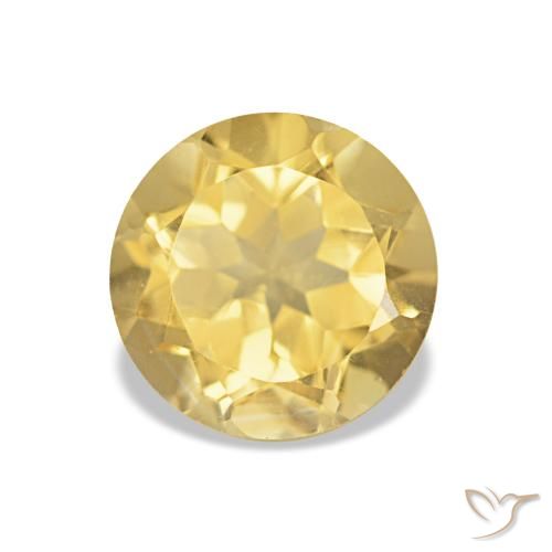 1.26ct Dorado claro Citrino, Redondo, VVS