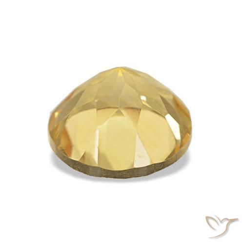 Citrino amarillo natural de 1,26 ct, corte redondo, VVS