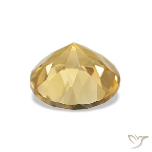 Citrino Amarillo-dorado claro natural de 1.16 ct, Corte Redondo, VVS