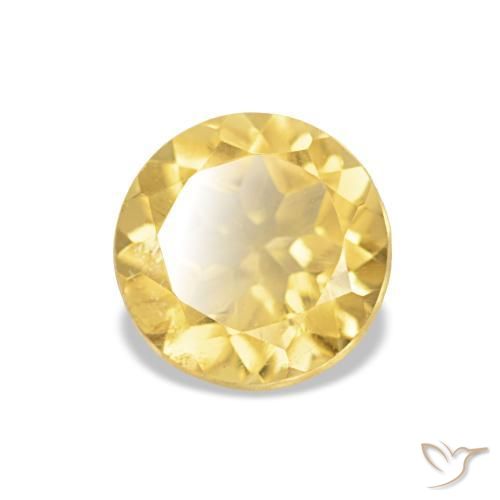 Citrino Amarillo claro natural de 1.12 ct, Corte Redondo, VS