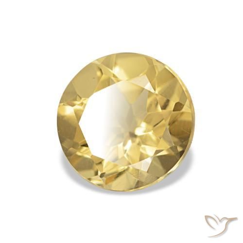 Citrino Amarillo claro natural de 1.04 ct, Corte Redondo, VVS
