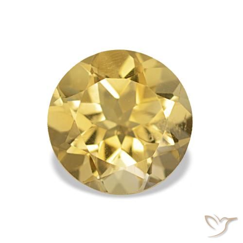 1.26ct Dorado claro Citrino, Redondo, VVS