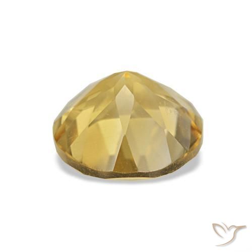 Citrino amarillo natural de 1,26 ct, corte redondo, VVS