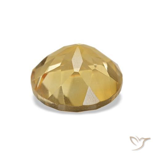 Citrino Dorado medio natural de 1.32 ct, Corte Redondo, VVS