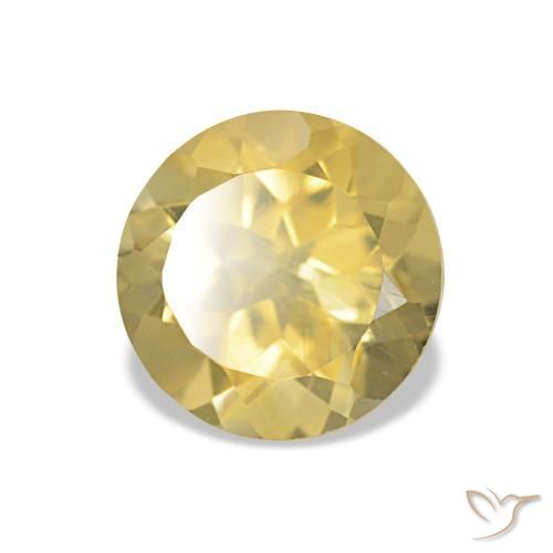Citrino Dorado claro natural de 1.26 ct, Corte Redondo, VVS