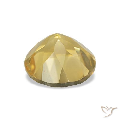 Citrino Dorado claro natural de 1.26 ct, Corte Redondo, VVS