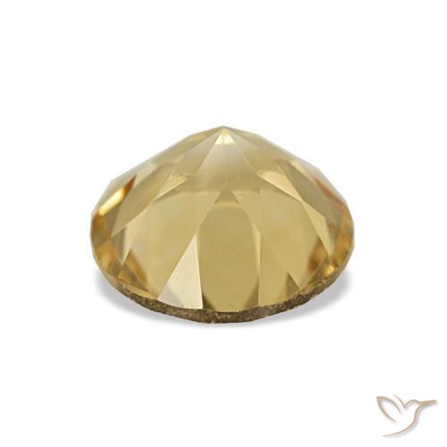 Citrino amarillo-dorado claro natural de 1,12 ct, corte redondo, VVS