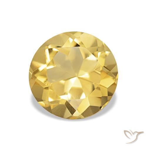 Citrino Dorado claro natural de 1.24 ct, Corte Redondo, VVS