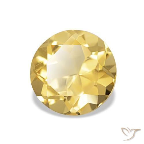 Citrino Dorado claro natural de 1.24 ct, Corte Redondo, VVS