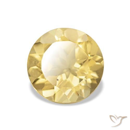 Citrino Amarillo claro natural de 1.10 ct, Corte Redondo, VVS
