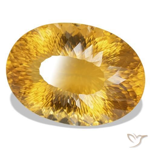 Citrino amarillo natural de 334,12 ct, corte óvalo, IF