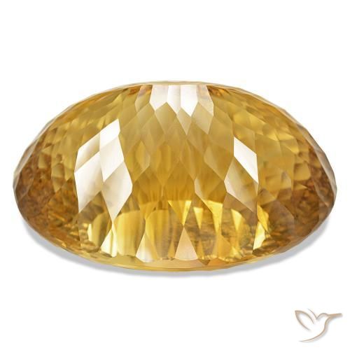 Citrino amarillo natural de 334,12 ct, corte óvalo, IF