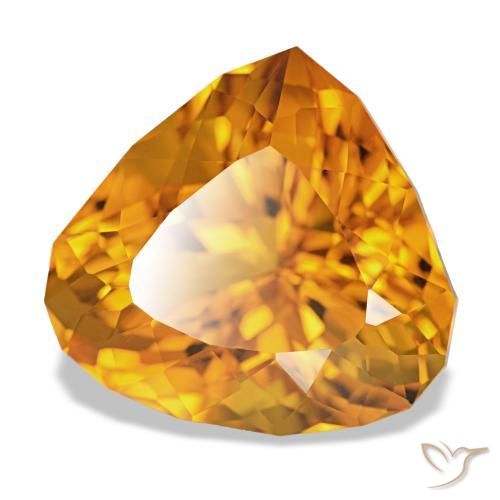 Citrino Dorado naranja intenso natural de 14.77 ct, En forma de pera, VVS