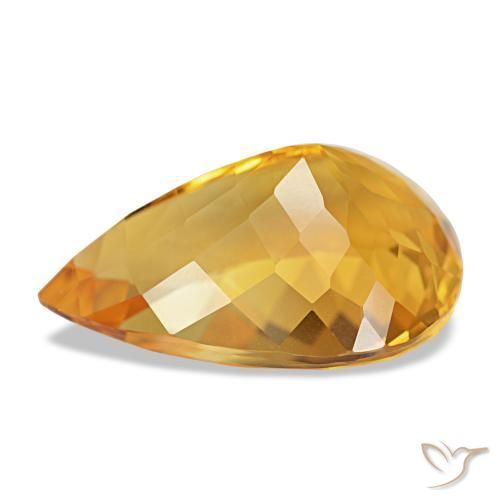 Citrino Dorado naranja natural de 14.17 ct, En forma de pera, VVS-VS