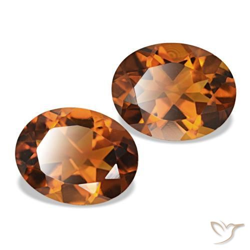 Gemas de Citrino Naranja rojizo natural de 3.15 ct, Corte Óvalo, VVS