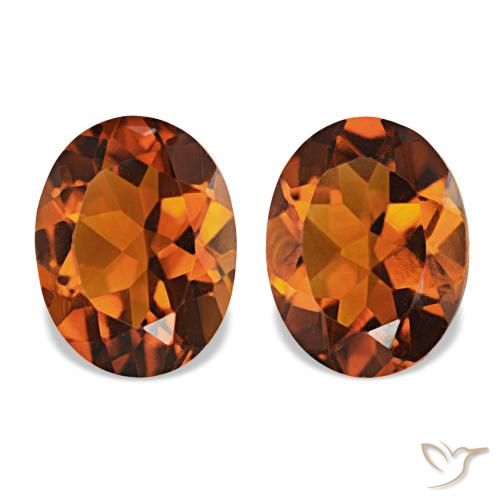 Gemas de Citrino Naranja medio natural de 3.04 ct, Corte Óvalo, VVS
