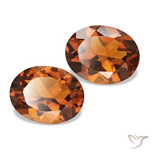 Gemas de Citrino Naranja medio natural de 3.04 ct, Corte Óvalo, VVS