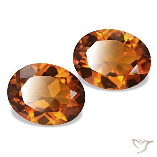 Gemas de Citrino Naranja medio natural de 2.92 ct, Corte Óvalo, VVS