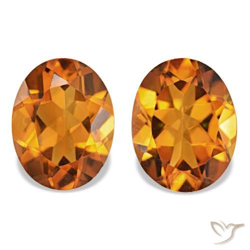 Gemas de Citrino Naranja medio natural de 3.37 ct, Corte Óvalo, VVS