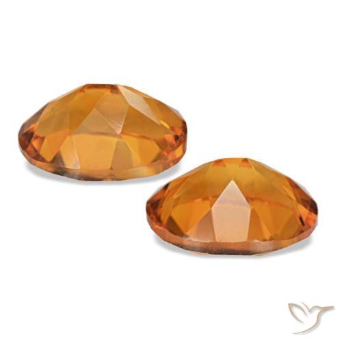 Gemas de Citrino Naranja medio natural de 3.37 ct, Corte Óvalo, VVS